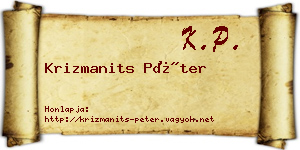 Krizmanits Péter névjegykártya