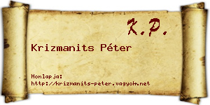 Krizmanits Péter névjegykártya
